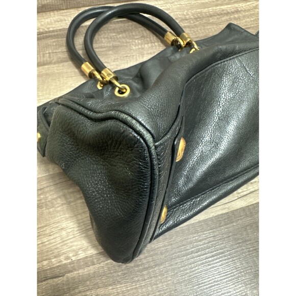 MARC BY MARC JACOBS COW LEATHER BLACK SATCHEL HANDBAG SHOULDER PURSE WOMENS - Picture 11 of 16